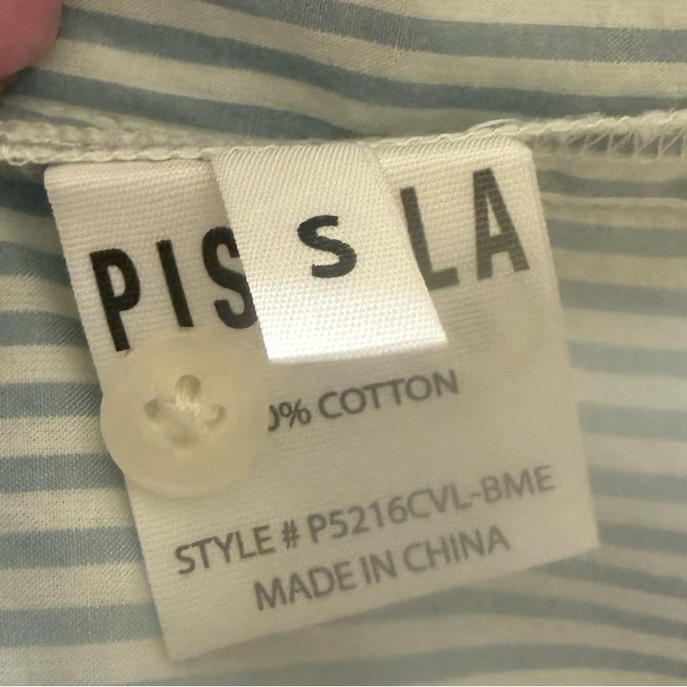 Pistola Striped Button-Down in Sky Blue — Size Small - Picture 4 of 12